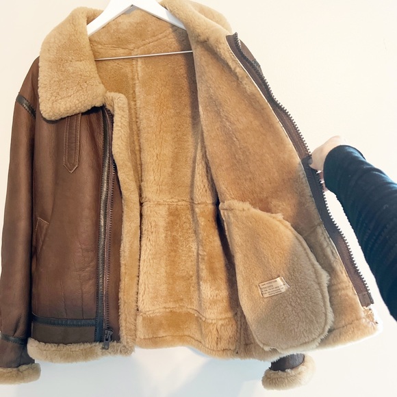 Vintage Sawyer of Napa Leather & Wool Coat (Size 42) - Picture 15 of 16